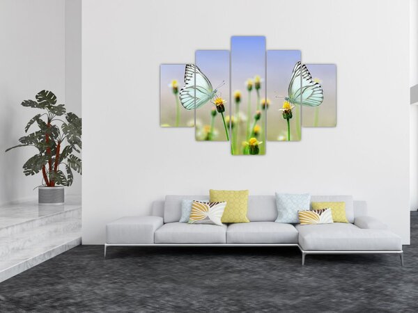 Tablou cu fluture pe floare (150x105 cm)