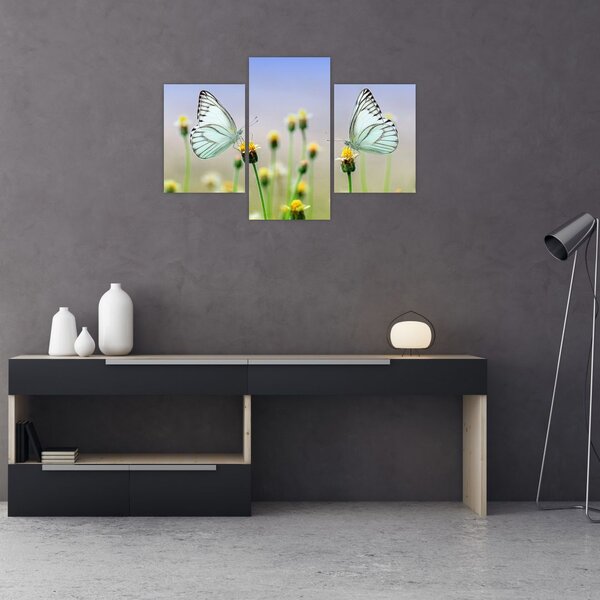Tablou cu fluture pe floare (90x60 cm)