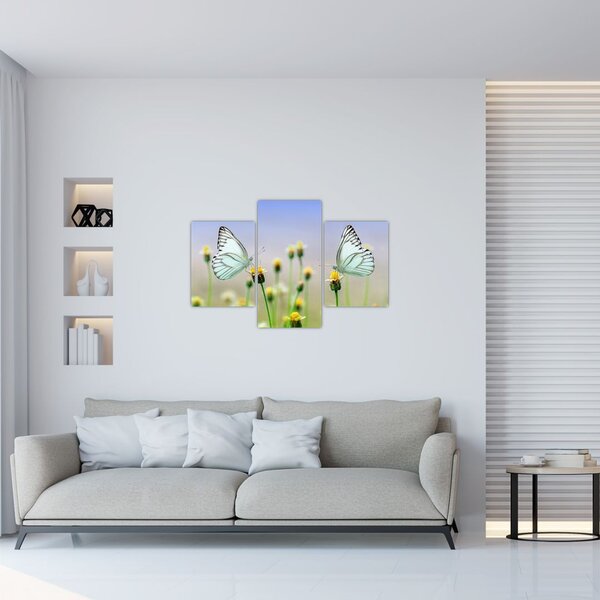 Tablou cu fluture pe floare (90x60 cm)