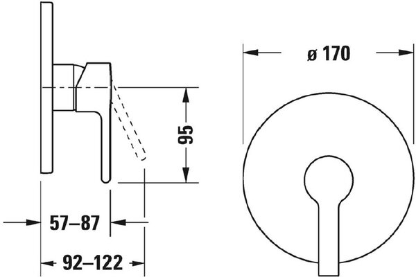 Duravit B.2 baterie de duș ascuns crom B24210010010