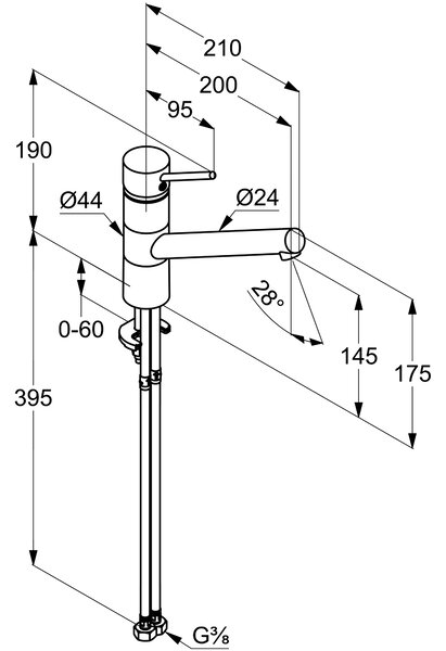 Kludi Scope baterie bucătărie pe picior crom 339300575