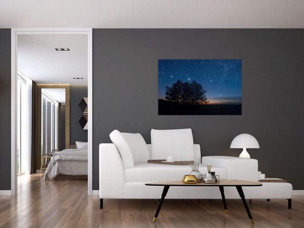 Tablou cu copaci noapte (90x60 cm)