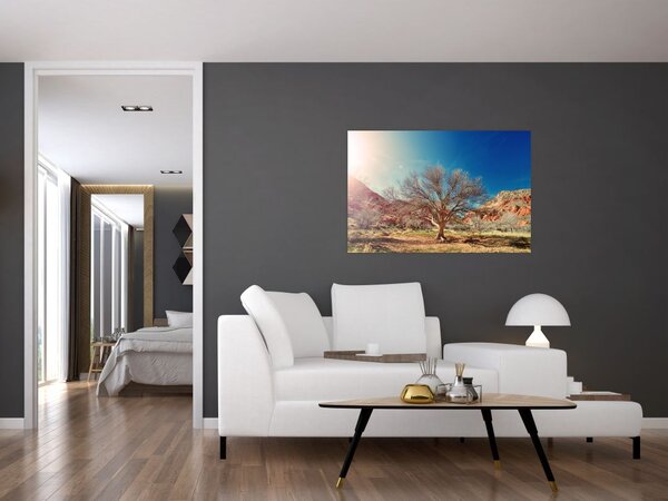 Tablou cu cu copac în deșert (90x60 cm)