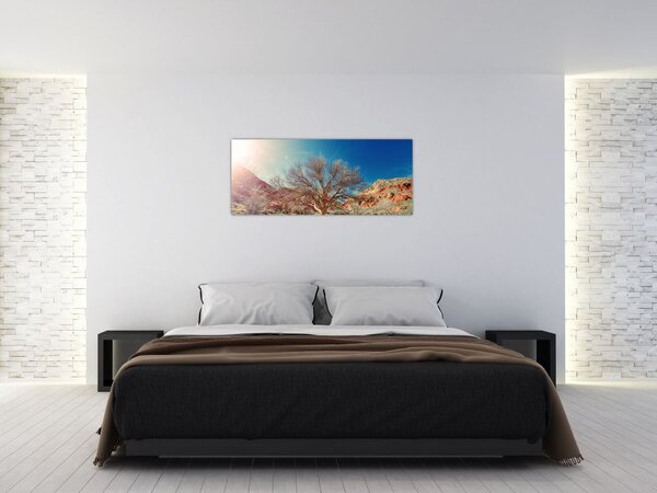 Tablou cu cu copac în deșert (120x50 cm)