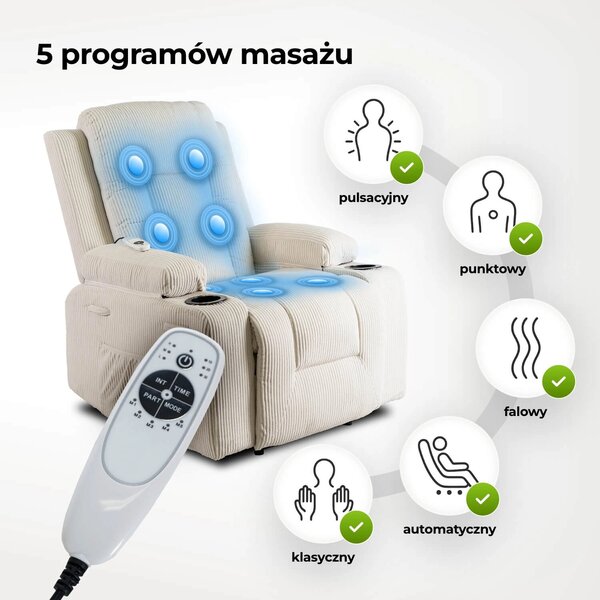 Fotoliu masaj Banesto (bej) . Promo -16%. 1119172