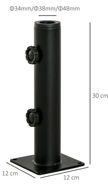 Outsunny Suport pentru Umbrelă de Terasă, Bază pentru Umbrelă pentru Patio, Ponton, Grădină și Curte, Negru | Aosom Romania