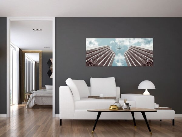 Tablou cuavion între clădiri (120x50 cm)