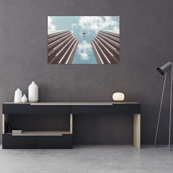 Tablou cuavion între clădiri (90x60 cm)