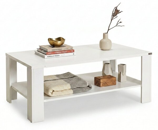 Masuta Cafea Rectangular Adore Living, Alb - Maro, 110x42x65 cm