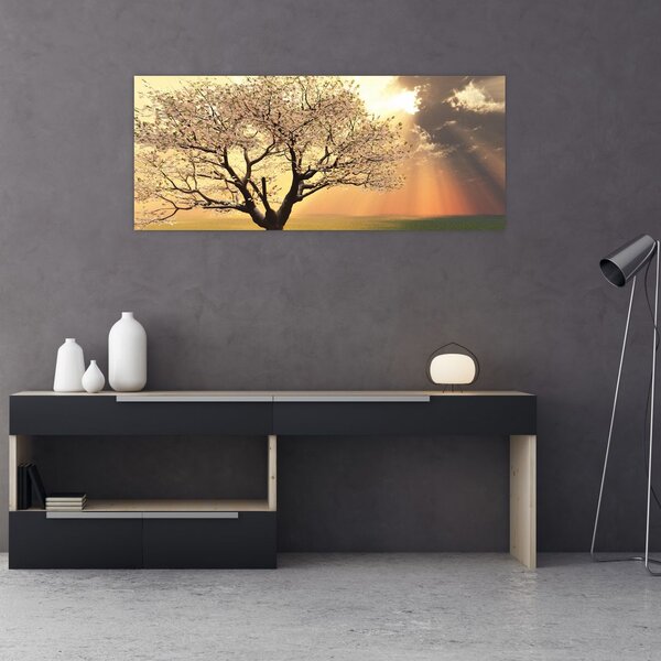 Tablou cu copac pe luncă (120x50 cm)