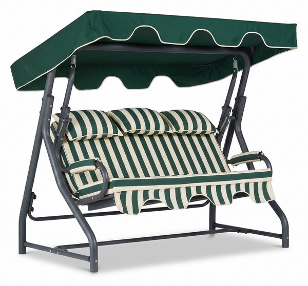 Balansoar de gradina cu 3 locuri Alico, Verde, 200x165x110 cm