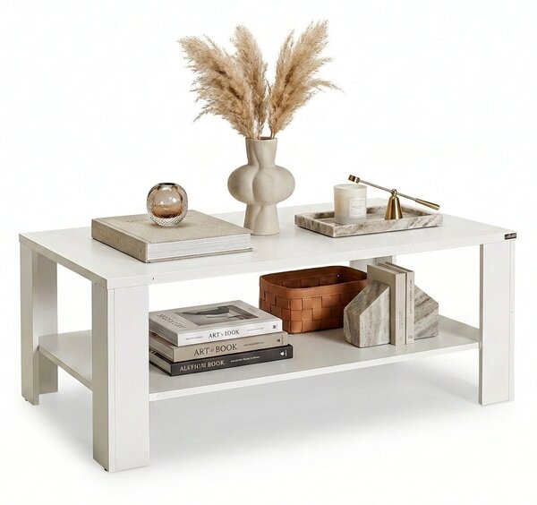 Masuta Cafea Rectangular Adore Living, Alb - Maro, 110x42x65 cm