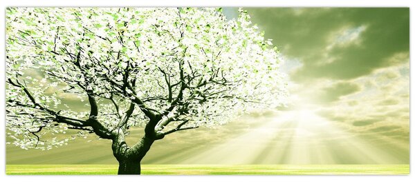 Tablou cu copaci pe luncă (120x50 cm)
