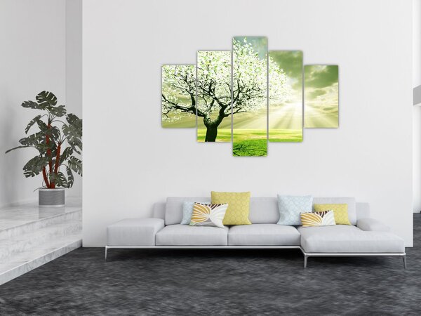 Tablou cu copaci pe luncă (150x105 cm)