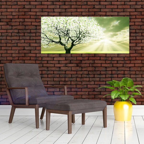 Tablou cu copaci pe luncă (120x50 cm)