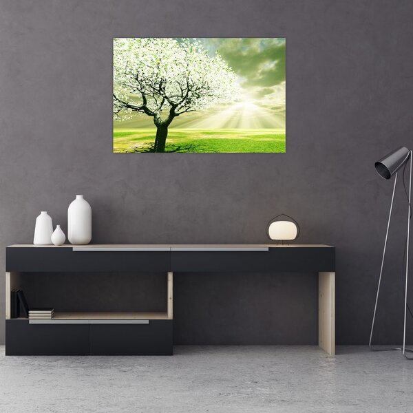 Tablou cu copaci pe luncă (90x60 cm)