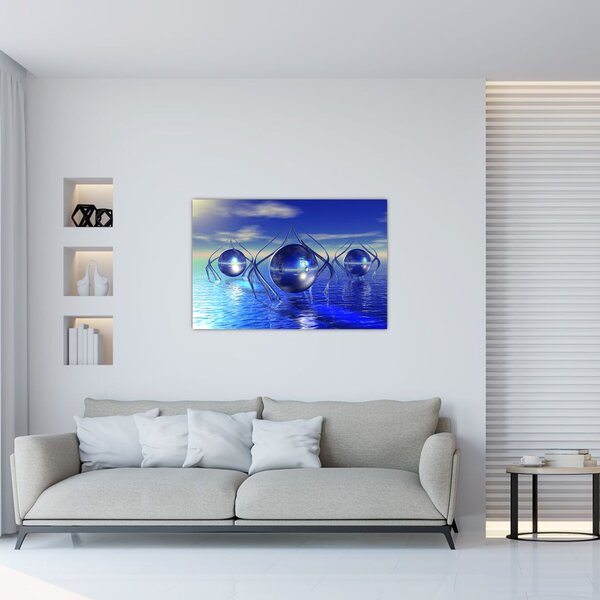 Tablou cu abstracție - apa (90x60 cm)