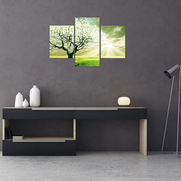 Tablou cu copaci pe luncă (90x60 cm)