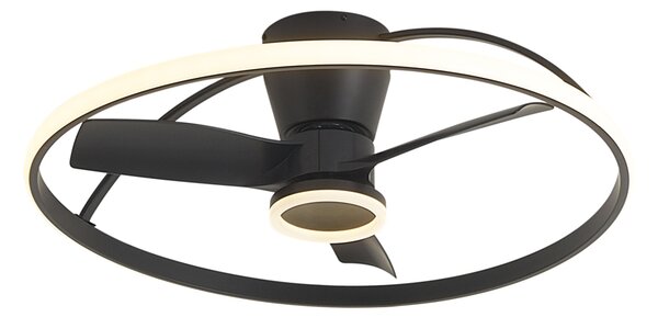 Ventilator de tavan negru incl. LED cu telecomandă - Steer