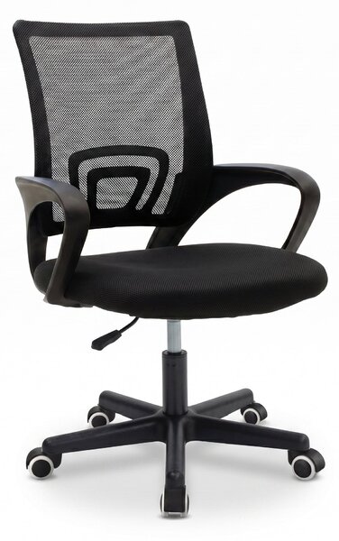 Scaun ergonomic de birou Berto II cu spatar din mesh, – roz/negru, 60x48x85-95 cm