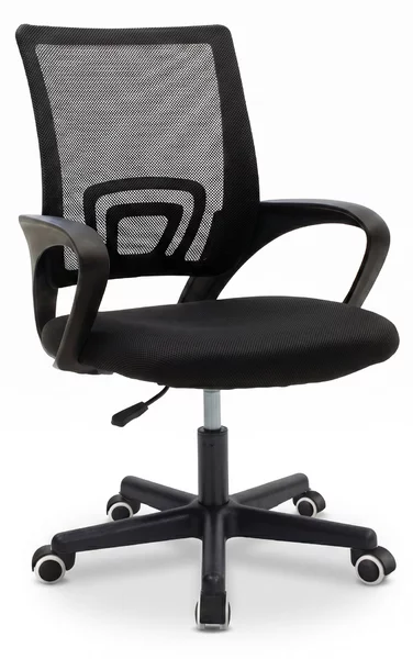 Scaun ergonomic de birou Berto II cu spatar din mesh, – roz/negru, 60x48x85-95 cm