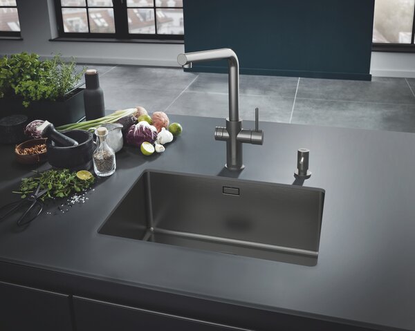 Grohe Blue baterie de bucatarie cu filtru pe picior Brushed Hard Graphite 31454AL1