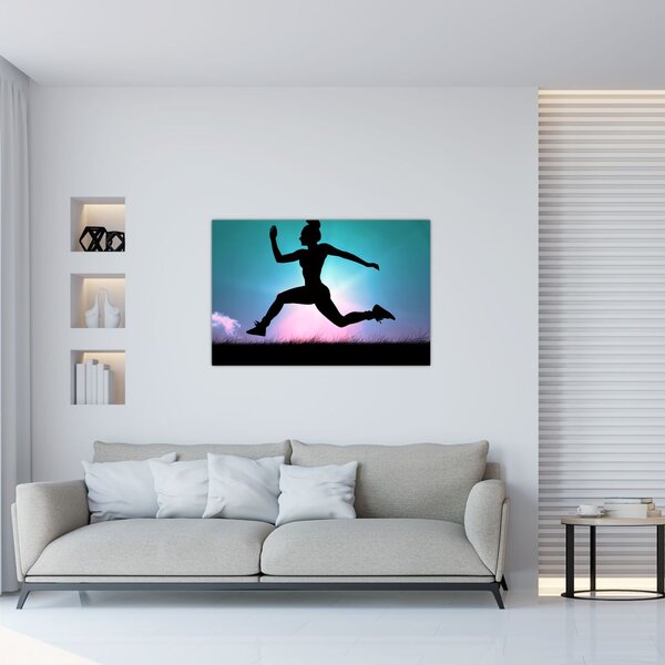 Tablou cu silueta feminină sărind (90x60 cm)