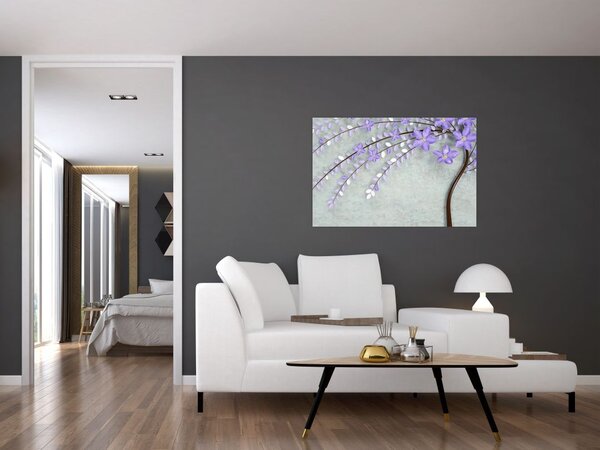 Tablou - ploaie violetă (90x60 cm)