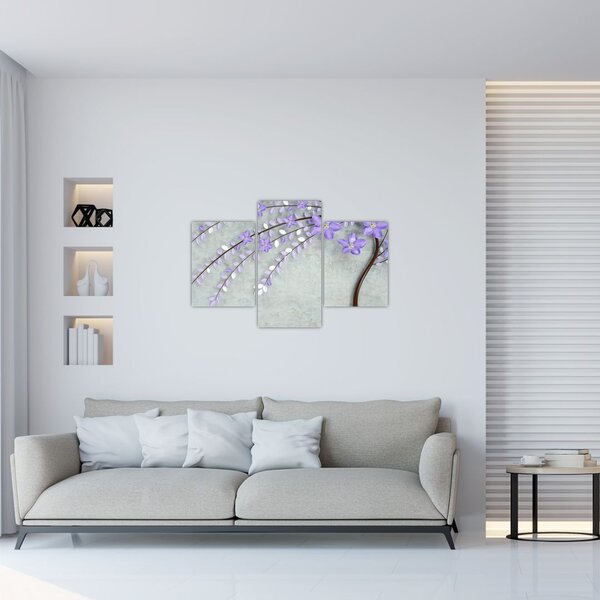 Tablou - ploaie violetă (90x60 cm)