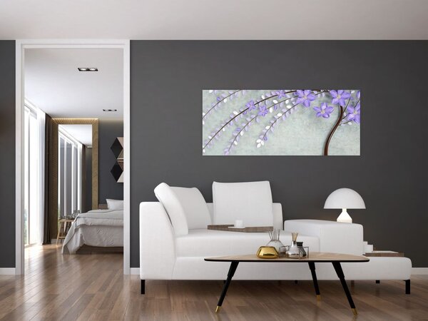 Tablou - ploaie violetă (120x50 cm)
