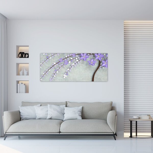Tablou - ploaie violetă (120x50 cm)