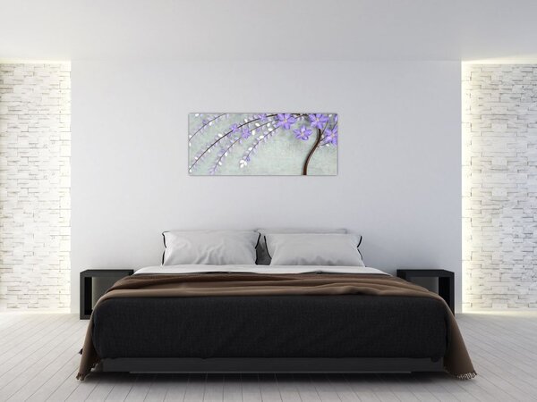Tablou - ploaie violetă (120x50 cm)