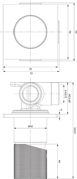 Omnires Contour baterie de duș ascuns auriu CT8045GLB