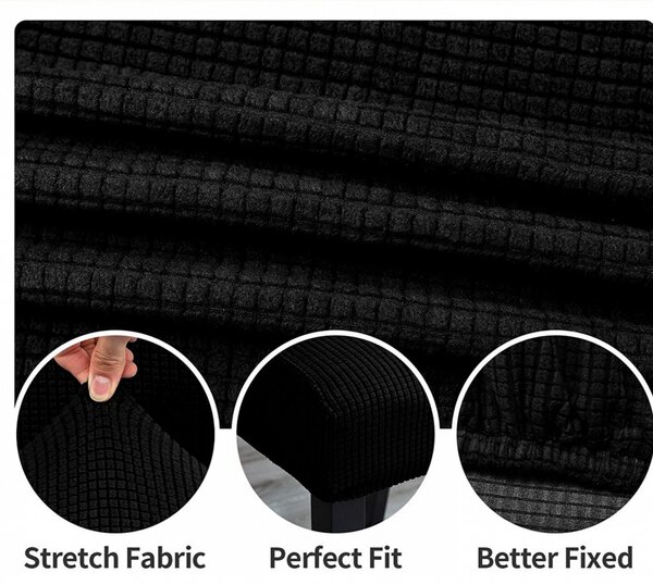Set 6 huse elastice pentru scaune culoare Negru
