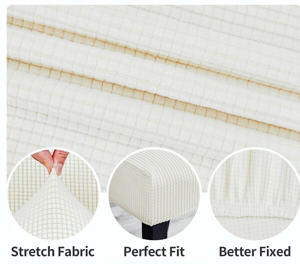 Set 6 huse elastice pentru scaune culoare Alb