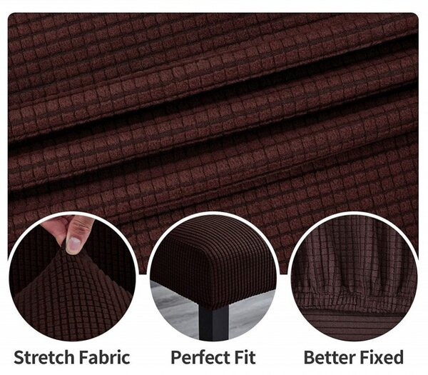 Set 6 huse elastice pentru scaune culoare Maro