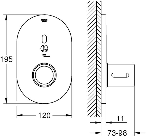 Grohe Eurosmart Cosmopolitan baterie de duș ascuns cu termostat StarLight Chrome 36456000