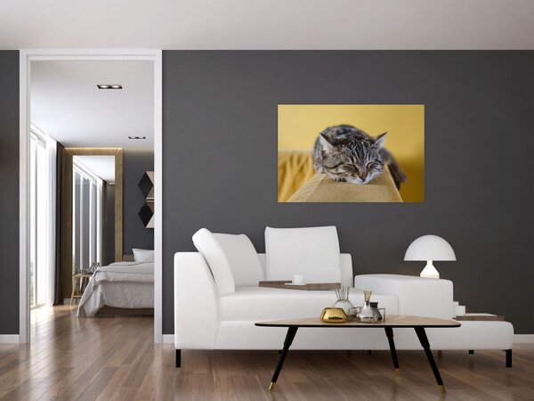 Tablou cu pisica pe fotoliu (90x60 cm)