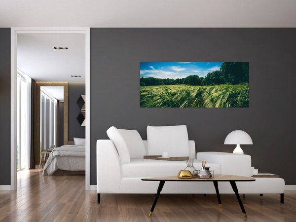 Tablou cu linca și pădure (120x50 cm)