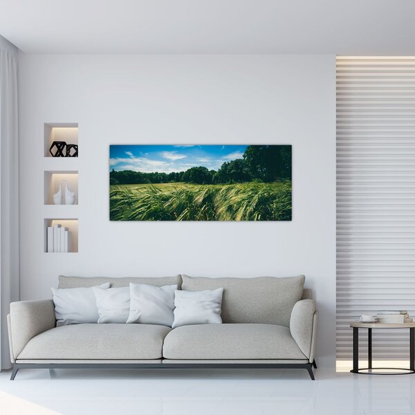 Tablou cu linca și pădure (120x50 cm)