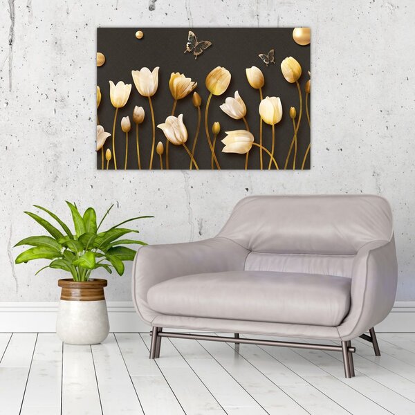 Tablou - Lalele - abstract (90x60 cm)