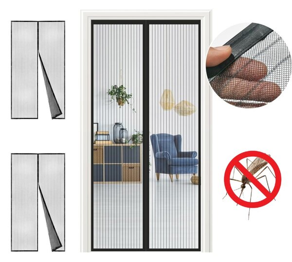 Set 3 perdele magnetice impotriva insectelor, 210 x 100 cm