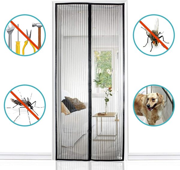 Set 3 perdele magnetice impotriva insectelor, 210 x 100 cm