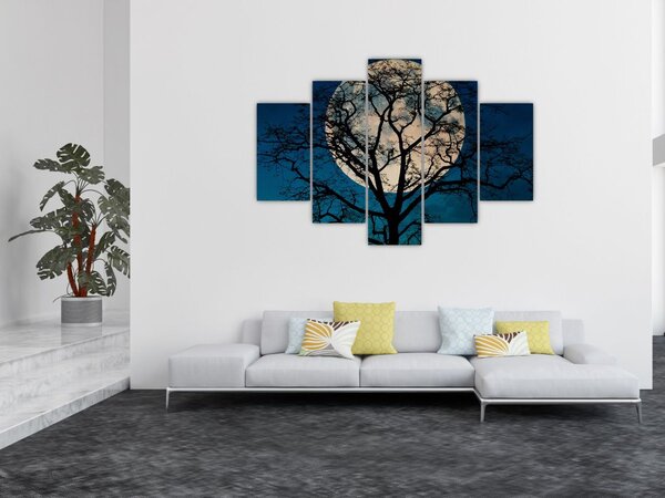 Tablou copacului cu lună plină (150x105 cm)