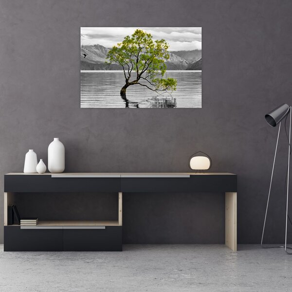 Tablou copacului în mijlocul lacului (90x60 cm)