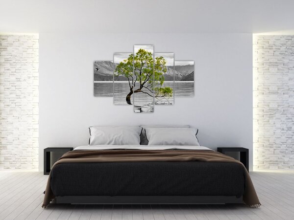 Tablou copacului în mijlocul lacului (150x105 cm)