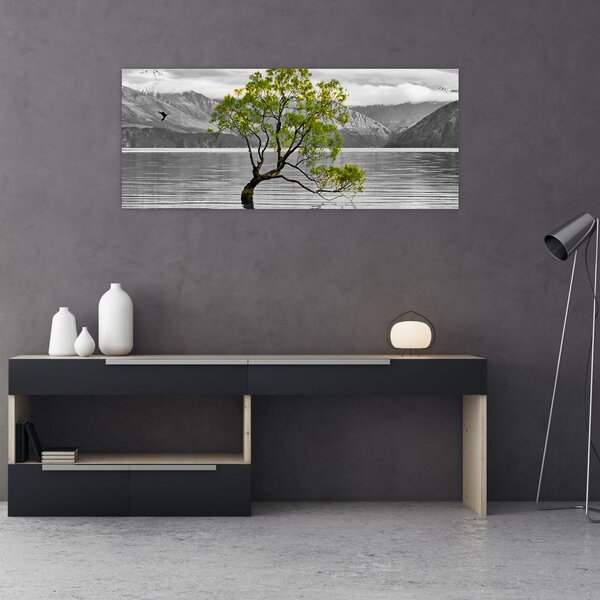 Tablou copacului în mijlocul lacului (120x50 cm)