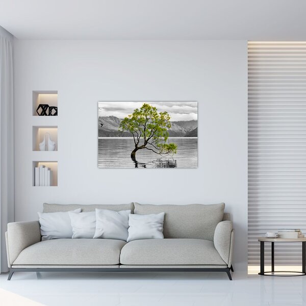 Tablou copacului în mijlocul lacului (90x60 cm)