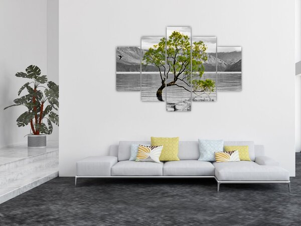 Tablou copacului în mijlocul lacului (150x105 cm)