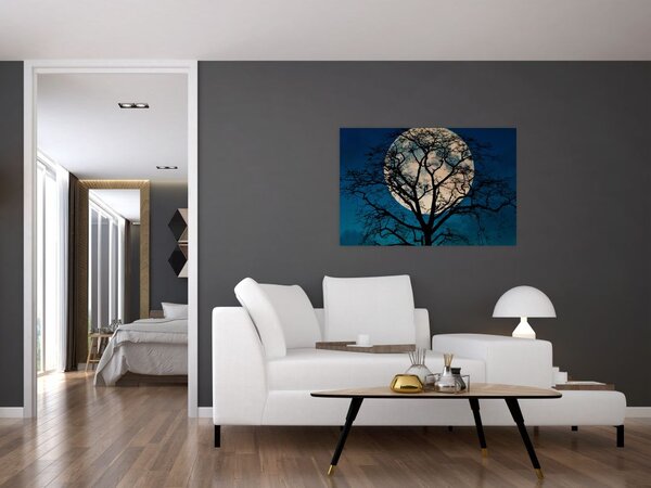 Tablou copacului cu lună plină (90x60 cm)